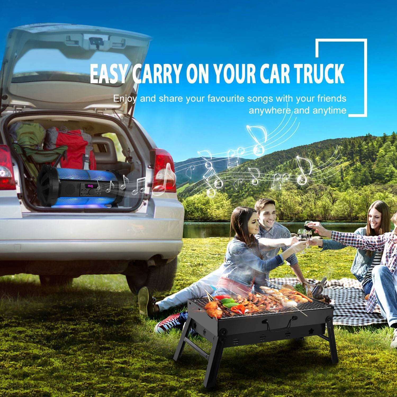 Portable Bbq Grill Foldable Camping Charcoal Grill - BigCamp Store