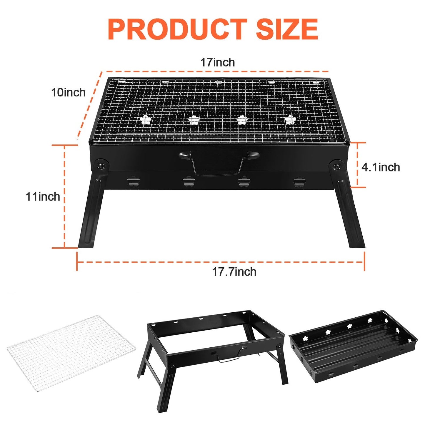 Portable Bbq Grill Foldable Camping Charcoal Grill - BigCamp Store