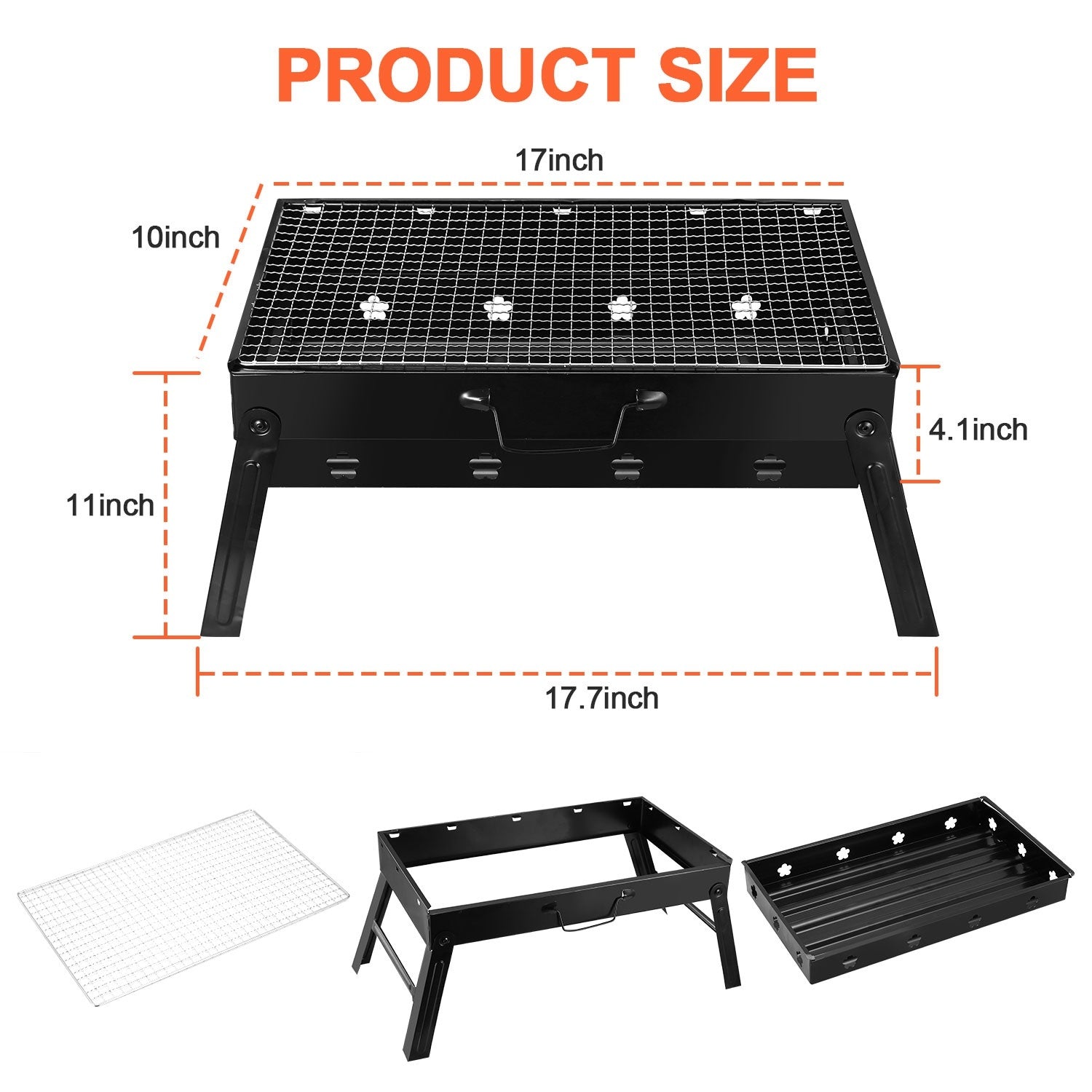 Portable Bbq Grill Foldable Camping Charcoal Grill - BigCamp Store