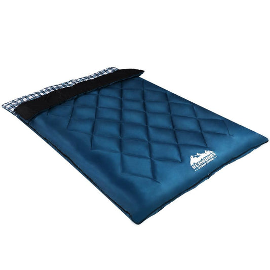 Weisshorn Sleeping Bag Double Pillow Thermal Camping Hiking Tent Blue - BigCamp Store