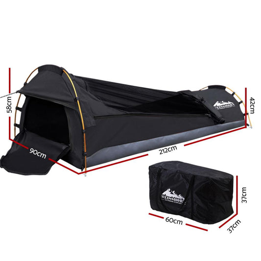 Weisshorn Camping Swag Single Biker Tent Free Standing Canvas Ripstop