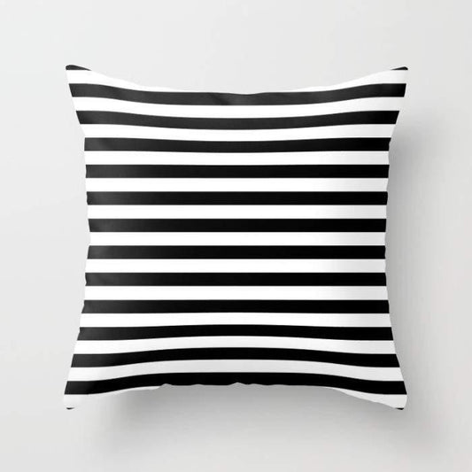 Modern Black White Stripes Monochrome Pattern Pillow - BigCamp Store
